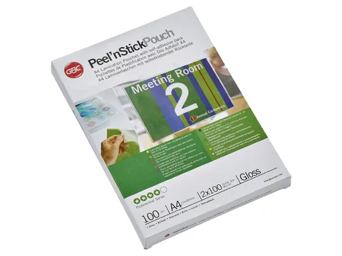Lamineerhoes GBC A4 zelfklevend 2x100micron 100stuks