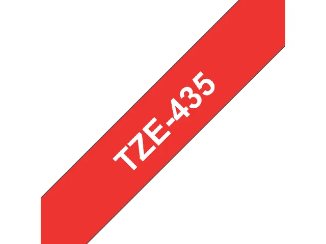 Labeltape Brother P-touch TZe-435 standaard 12mm wit op rood