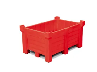 stapelbak,HxLxB 600x800x1000mm,260l,PE,rood,Wanden gesloten - 2