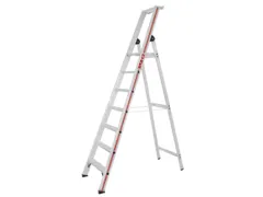 trapladder,eenzijdig,7treden,stand H 1,63m,balk L 2,45m,aluminium