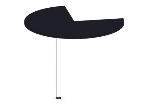 aanbouwtafel,i.h.v.,HxØ 720-840x1000mm,driekwartrond,CC-zwart