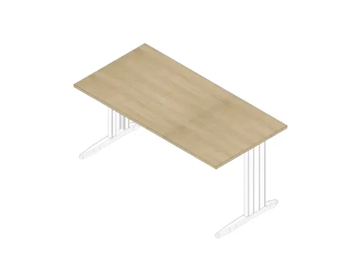 bureau,HxBxD 730x1600x800mm,blad eiken,C-voet wit