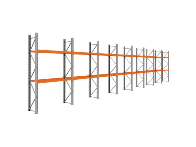 palletstelling,basis+7xaanbouw,HxBxD 3360x15500x750mm,vakl. 3000kg