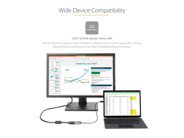 USB C naar VGA Adapter 1080p USB Type-C naar VGA Adapter Dongle
