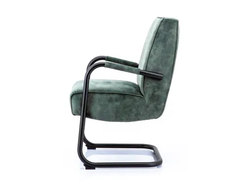 Luxe Vergaderstoel Dunton Hunter Velours Zwart Sledeframe