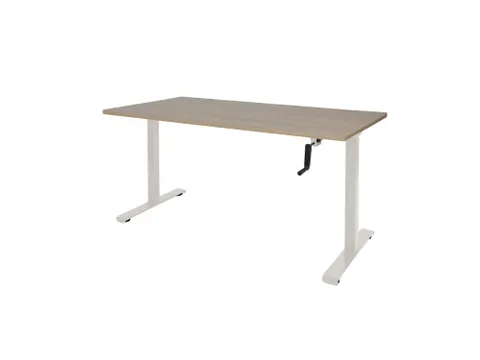 Slinger Bureau Zit-sta Wit Poot 160x80cm Blad Robson Eiken