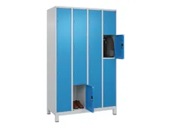 lockerkast,HxBxD 1950x1200x500mm,4x4vakken,vak B 300mm,cil.-slot