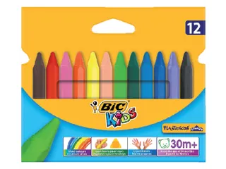 Kleurkrijt Bic 857 Plastidecor Triangel Assorti Etui à 12st - 1