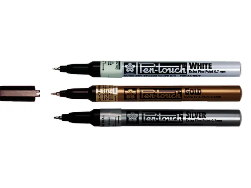Viltstift Sakura pen-touch EF zilver 1-2mm