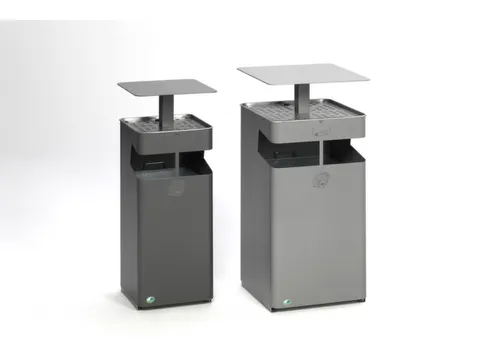 combi-asbak HxBxD 880x350x350mm afvalbak inhoud 38 liter ijzerkleurig