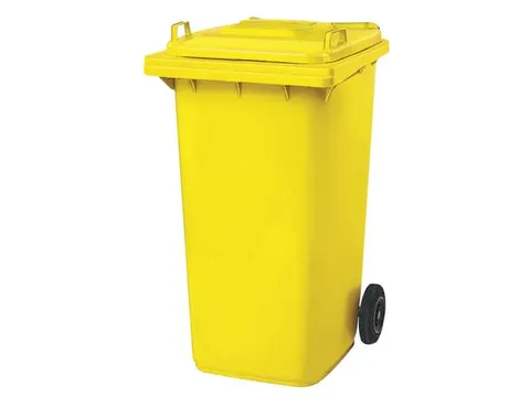 Vuilcontainer PE 240 liter HxBxD 1100x580x740mm met wielen geel
