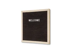Letterbord Zwart 30x30cm licht houten frame