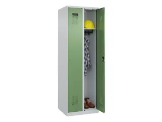 locker,HxBxD 1850x600x500mm,2vak,vak B 300mm,cil.-slot,staand op vloer - 1