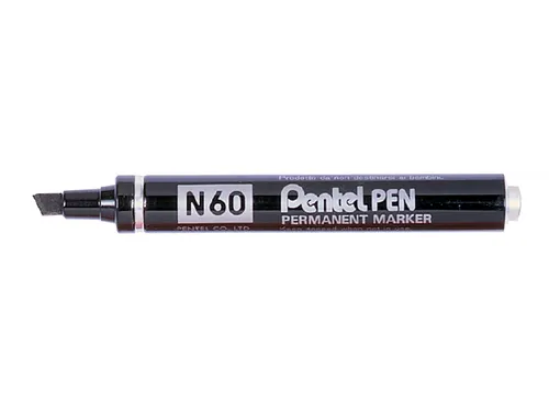 Viltstift Pentel N60 schuin zwart 1.5-5.5mm