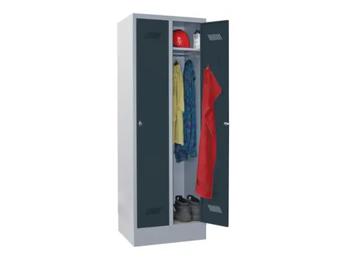 locker,HxBxD 1850x600x500mm,2vak,vak B 300mm,RAL7035,front RAL7016