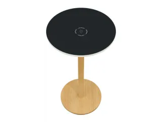 statafel,HxØ 1100x600mm,rond,schotelvoet natuur,blad antraciet - 1