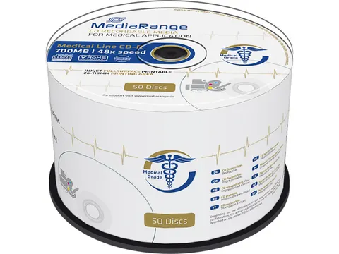 Mediarange Medical Line CD-R 80min 700MB 48X Inkjet Printable 50 stuks