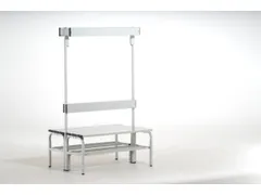 banc double HxLxP 1650x1015x725mm barres alu structure acier RAL7035