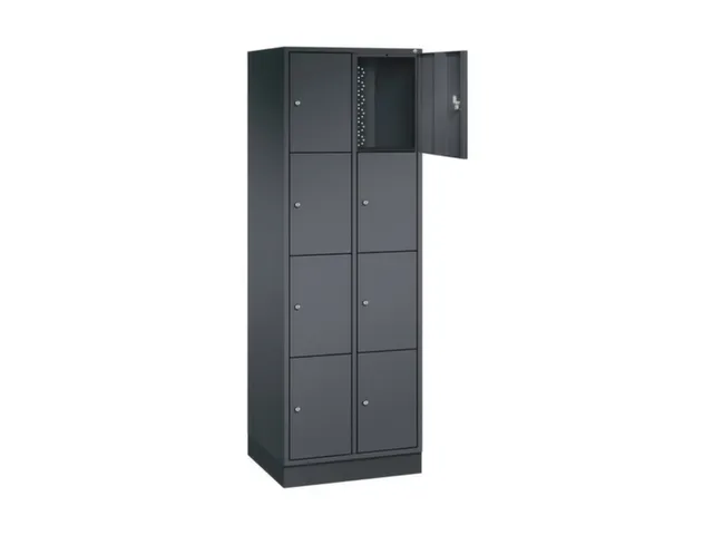 lockerkast,HxBxD 1950x620x500mm,2x4vakken,cil.-slot,sokkel