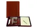 Schrijfmap Brepols Palermo luxe A4 met rits incl schrijfblok bruin