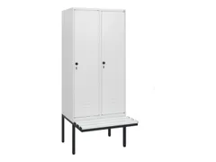 locker met bank,HxBxD 1950x800x815mm,2vak,vak B 400mm,draaigrendel
