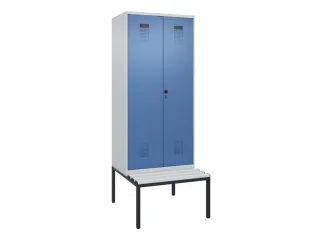 locker met bank,voor scheiding van kleding,HxBxD 2120x800x815mm,2vak - 2