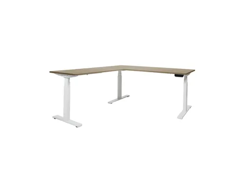 Elektrisch Hoekbureau Dextro Plus 180x160cm Frame Wit Havana Kersen