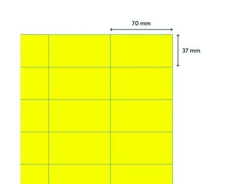 Gekleurde Etiketten 70x37mm Fluor Geel 42212