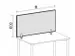 geluidabsorberende tafelscheidingswand,HxB 600x1000mm,wand stof,grijs
