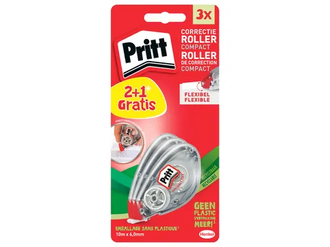 Correctieroller Pritt Compact Flex 6mmx10m Blister 2+1 gratis