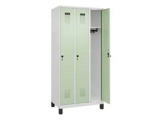 locker,HxBxD 1950x900x500mm,3vak,vak B 300mm,draaigrendel,voeten - 2