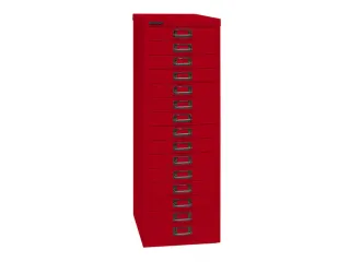 kantoor-ladekast HxBxD 860x279x380mm 15 laden romp kardinaalrood staal - 2