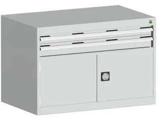 ladekast HxBxD 700x1050x650mm 2laden RAL7035 front RAL7035 - 1