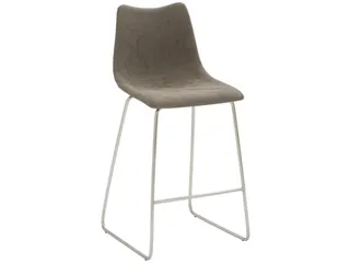 Barkruk mySOLO Sledeframe RVS met Zitting kunstleder Vintage Modder - 2