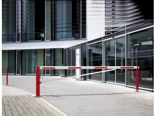 afzetting,totale B 5m,boom aluminium rood/wit