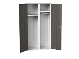 Lockerkast 2000x1050x550mm 2 vakken, dubbele vleugeldeur, RAL7016