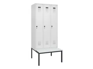 locker met bank,voor scheiding van kleding,HxBxD 2120x900x815mm,3vak - 2