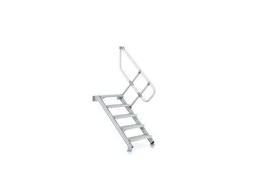 industriële trap,bordes H 3,25m,13treden,trede D 175mm,verzinkt