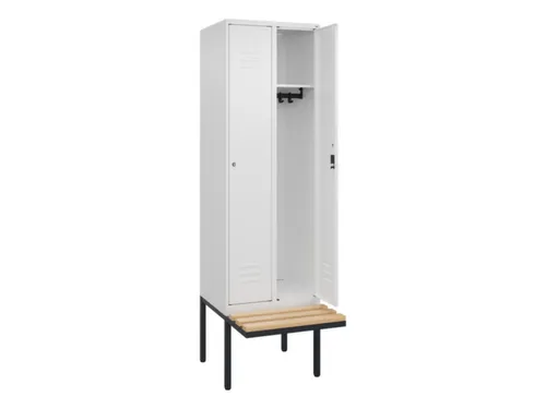 locker met bank,HxBxD 2120x600x815mm,2vak,vak B 300mm,cil.-slot
