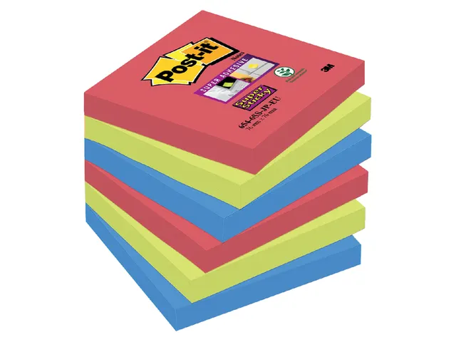 Bloc-mémos Post-it 654-SSJP Super Sticky 76x76mm Bora Bora