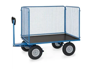 Handtrekwagen 6445P 750kg 1535x895mm draadgaas polyurethaan wielen - 2