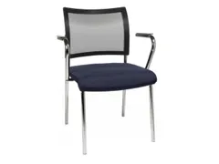 Bezoekersstoel Armleuningen Zitting Lichtbruin Stof Netrug Zwart