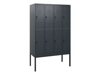 dubbeldekse locker,HxBxD 1950x1200x500mm,4x2vak.,vak B 300mm - 1