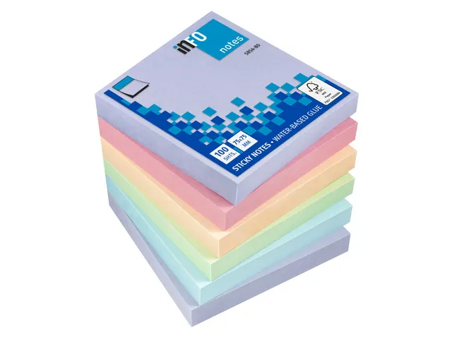 Bloc-mémos 75x75mm Harmony assorti 6 Blocs