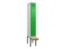 locker met bank,voor scheiding van kleding,HxBxD 2120x300x815mm,1vak