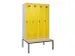 locker met bank,voor scheiding van kleding,HxBxD 2120x1200x815mm,4vak