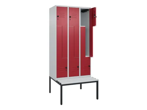 Z-garderobekast,HxBxD 2120x900x815mm,6vak,vak B 300mm,draaigrendel