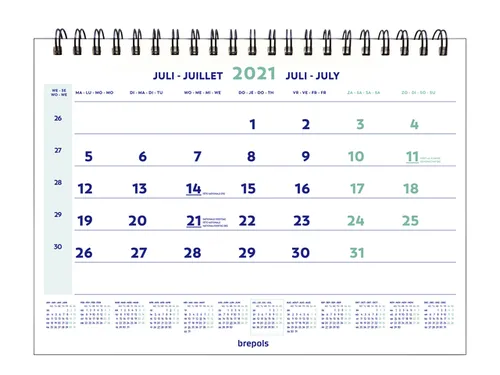 1-Maandskalender 2027 Brepols 43x31.5cm