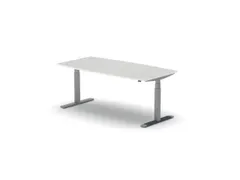 Elektrisch ihv Vergadertafel Vatvorm 1800x800mm Alu + Lichtgrijs Blad