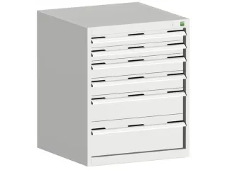 ladekast HxBxD 800x650x650mm 6laden romp RAL7035 front RAL7035 - 1